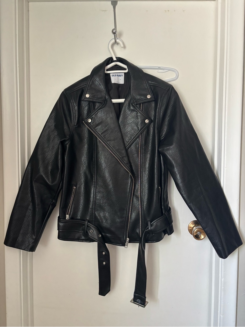 Old Navy Black Faux Leather Moto-Style Jacket